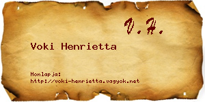 Voki Henrietta névjegykártya